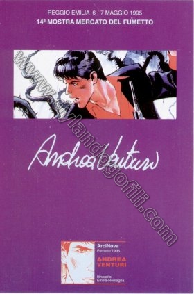 CARTOLINA MOSTRA ANDREA VENTURI - 14° MOSTRA MERCATO DEL FUMETTO - REGGIO EMILIA                                                                                                                                                                          