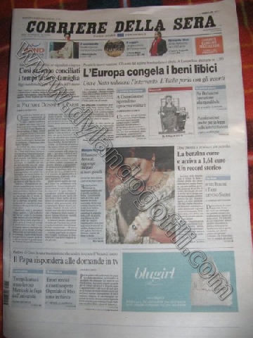 CORRIERE DELLA SERA 08 MARZO 2011                                                                                                                                                                                                                         