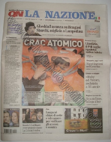 LA NAZIONE 16 MARZO 2011                                                                                                                                                                                                                                  