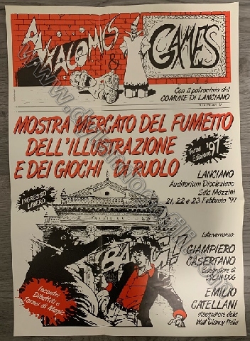 LOCANDINA PICCOLA DYLAN DOG ANXACOMICS & GAMES MOSTRA MERCATO  DEL FUMETTO E DEI GIOCHI DI RUOLO                                                                                                                                                          