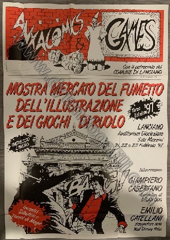 LOCANDINA GRANDE DYLAN DOG ANXACOMICS & GAMES MOSTRA MERCATO  DEL FUMETTO E DEI GIOCHI DI RUOLO                                                                                                                                                           