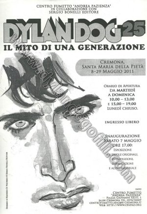 VOLANTINO MOSTRA DYLAN DOG 25 VERSIONE BIANCO E NERO                                                                                                                                                                                                      